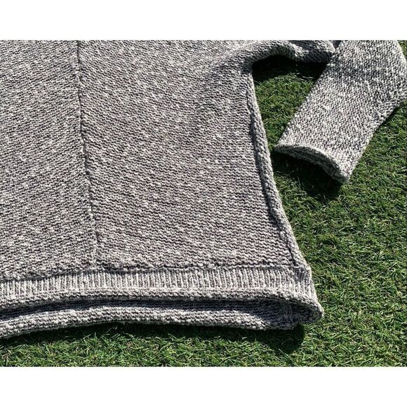 Free People Bright Lights V Neck BOHO black white Sweater sz L - Picture 3 of 7